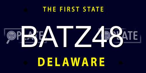 BATZ48 Delaware License Plate