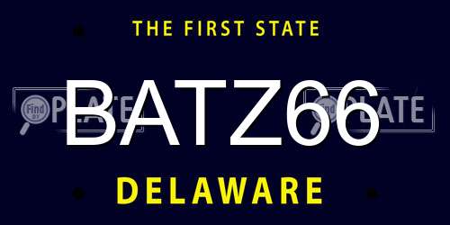 BATZ66 Delaware License Plate