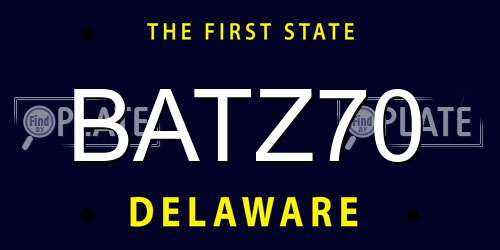 BATZ70 Delaware License Plate