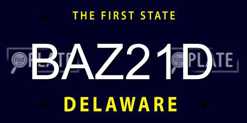 BAZ21D Delaware License Plate