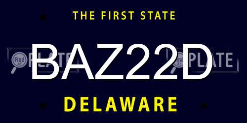 BAZ22D Delaware License Plate