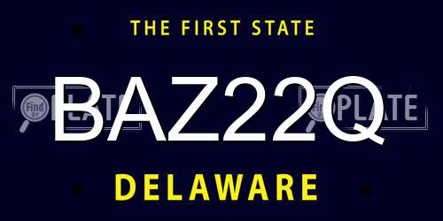 BAZ22Q Delaware License Plate
