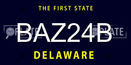 BAZ24B Delaware License Plate