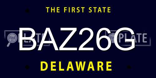 BAZ26G Delaware License Plate
