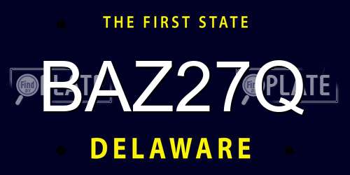 BAZ27Q Delaware License Plate