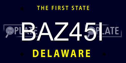BAZ45I Delaware License Plate
