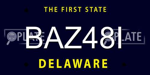 BAZ48I Delaware License Plate