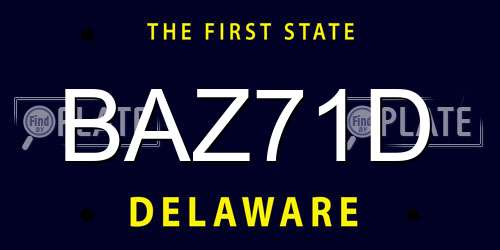 BAZ71D Delaware License Plate