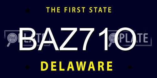 BAZ71O Delaware License Plate