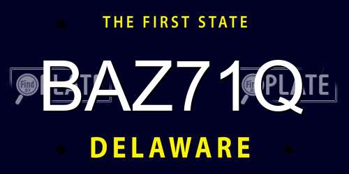 BAZ71Q Delaware License Plate