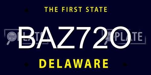 BAZ72O Delaware License Plate
