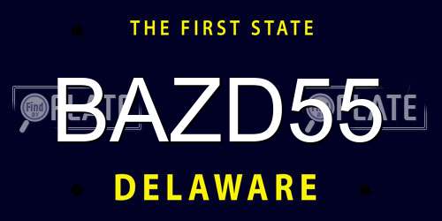 BAZD55 Delaware License Plate