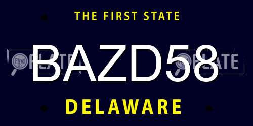 BAZD58 Delaware License Plate