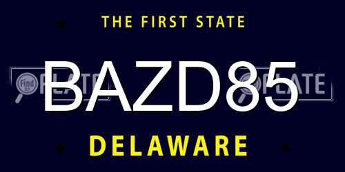BAZD85 Delaware License Plate