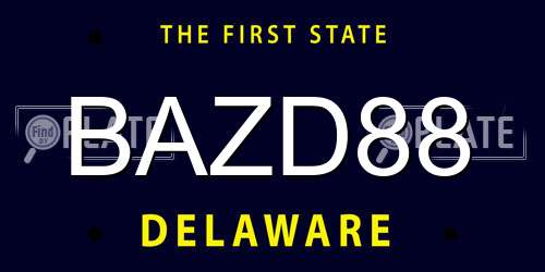 BAZD88 Delaware License Plate