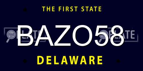 BAZO58 Delaware License Plate