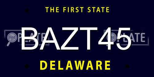 BAZT45 Delaware License Plate