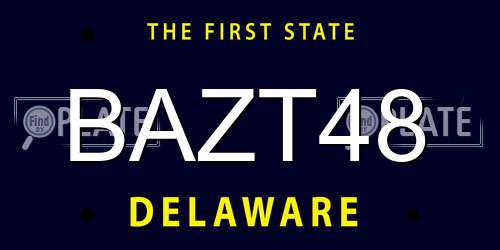 BAZT48 Delaware License Plate
