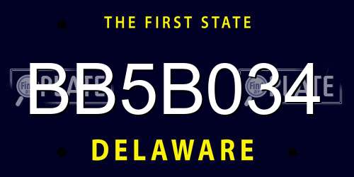 BB5B034 Delaware License Plate