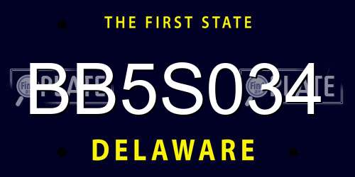 BB5S034 Delaware License Plate