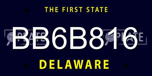 BB6B816 Delaware License Plate