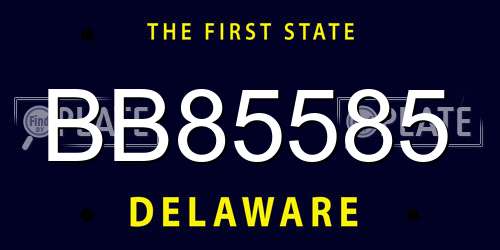 BB85585 Delaware License Plate