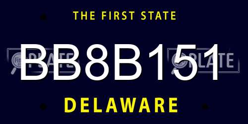 BB8B151 Delaware License Plate