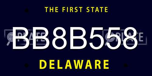 BB8B558 Delaware License Plate