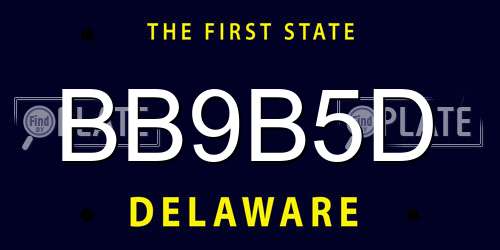 BB9B5D Delaware License Plate