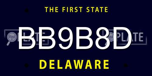 BB9B8D Delaware License Plate