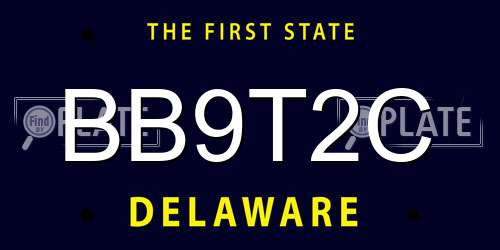 BB9T2C Delaware License Plate