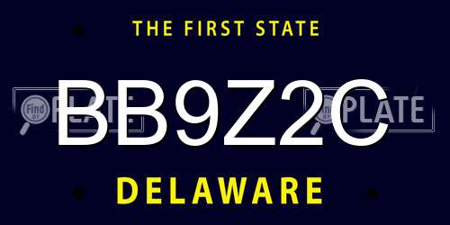 BB9Z2C Delaware License Plate
