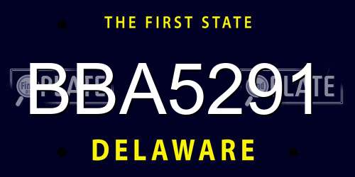 BBA5291 Delaware License Plate
