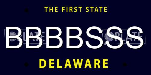 BBBBSSS Delaware License Plate