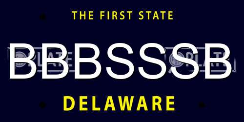 BBBSSSB Delaware License Plate