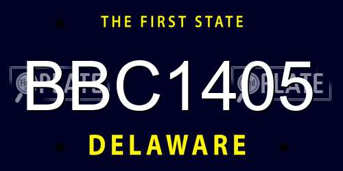 BBC1405 Delaware License Plate