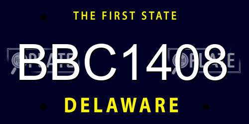 BBC1408 Delaware License Plate