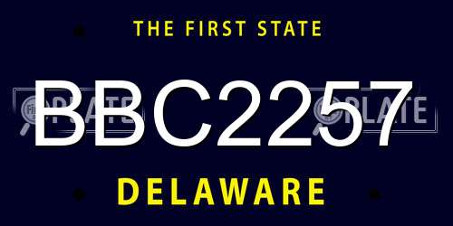 BBC2257 Delaware License Plate