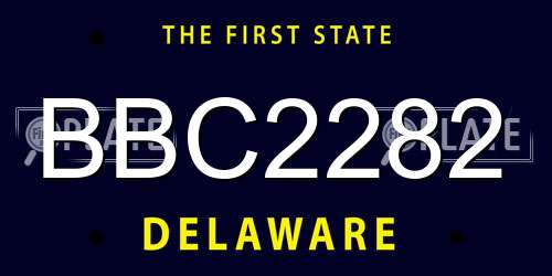 BBC2282 Delaware License Plate