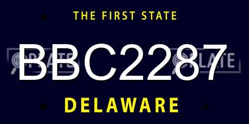 BBC2287 Delaware License Plate