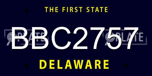BBC2757 Delaware License Plate