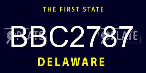 BBC2787 Delaware License Plate