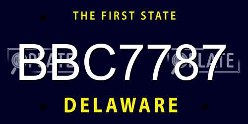 BBC7787 Delaware License Plate