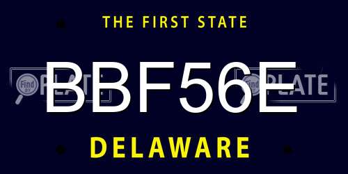 BBF56E Delaware License Plate
