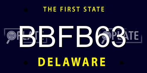 BBFB63 Delaware License Plate