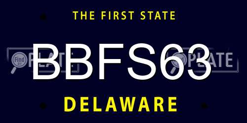 BBFS63 Delaware License Plate