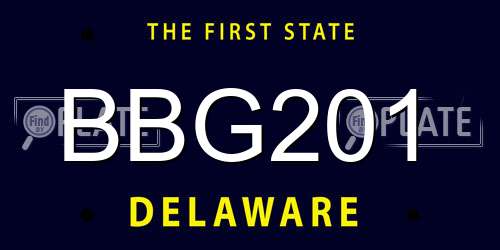 BBG201 Delaware License Plate