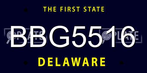 BBG5516 Delaware License Plate