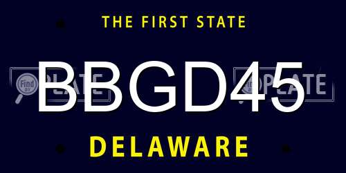 BBGD45 Delaware License Plate