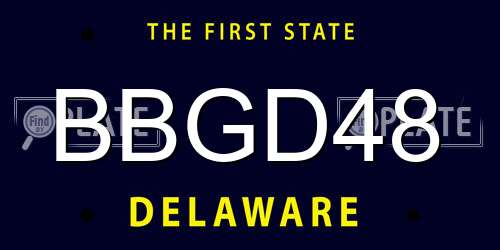 BBGD48 Delaware License Plate